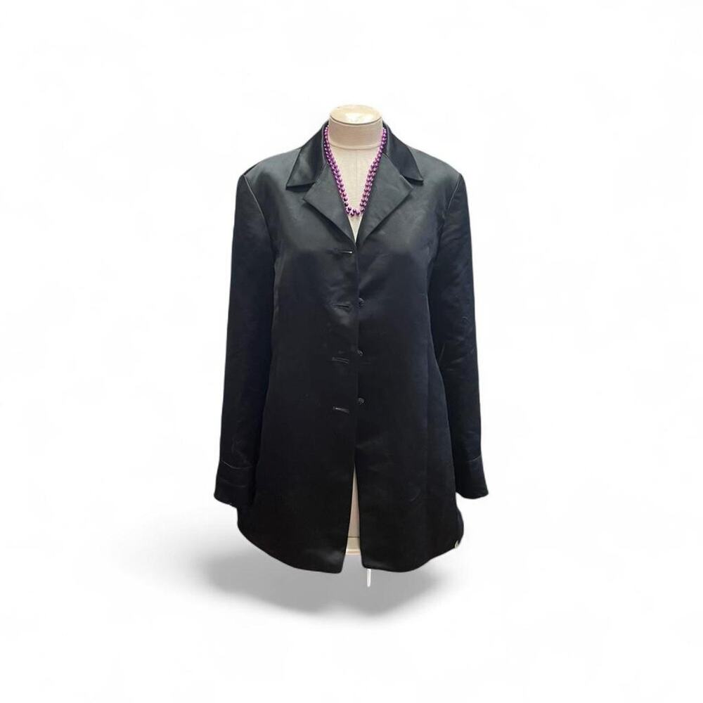Evan picone black satin blazer